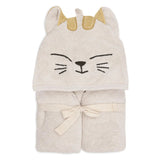 Cape de bain bébé éponge 75x75cm – Charlie avec capuche et petites oreilles JOLLEIN