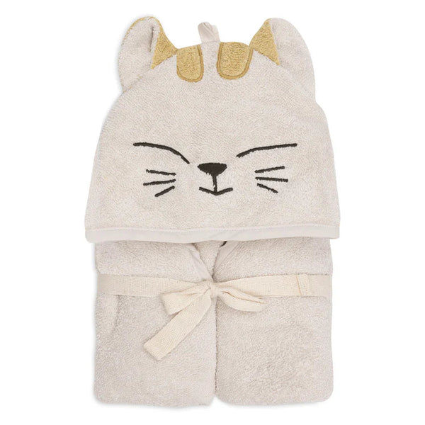 Cape de bain bébé éponge 75x75cm – Charlie avec capuche et petites oreilles JOLLEIN