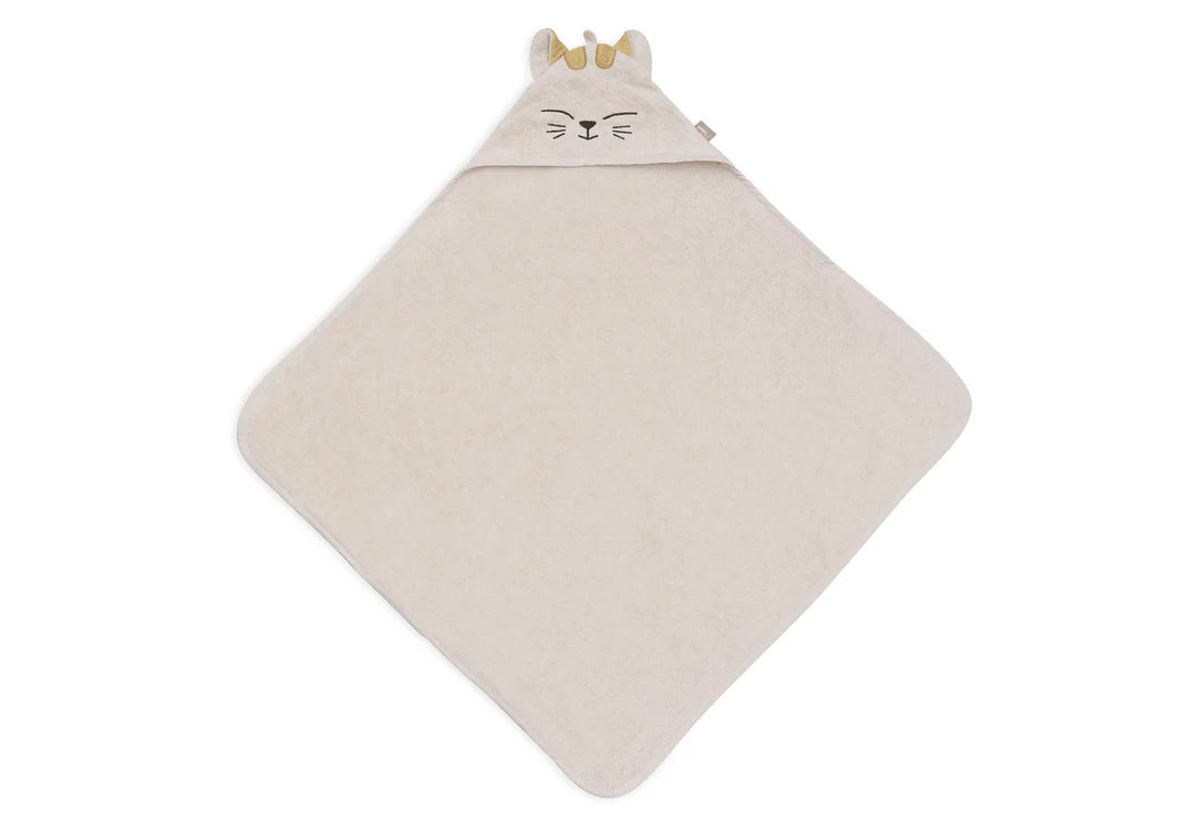 Cape de bain bébé éponge 75x75cm – Charlie avec capuche et petites oreilles JOLLEIN
