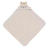 Cape de bain bébé éponge 75x75cm – Charlie avec capuche et petites oreilles JOLLEIN