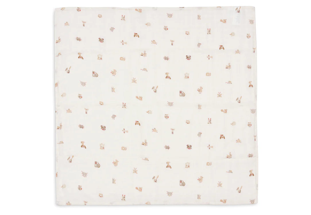 Lange Gaze de Coton Small 70x70cm - Animal Friends - 3 Unités