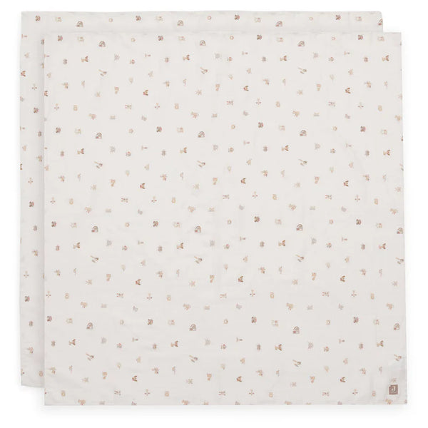 Lange Gaze de Coton Large 115x115cm - Animal Friends - 2 Unités