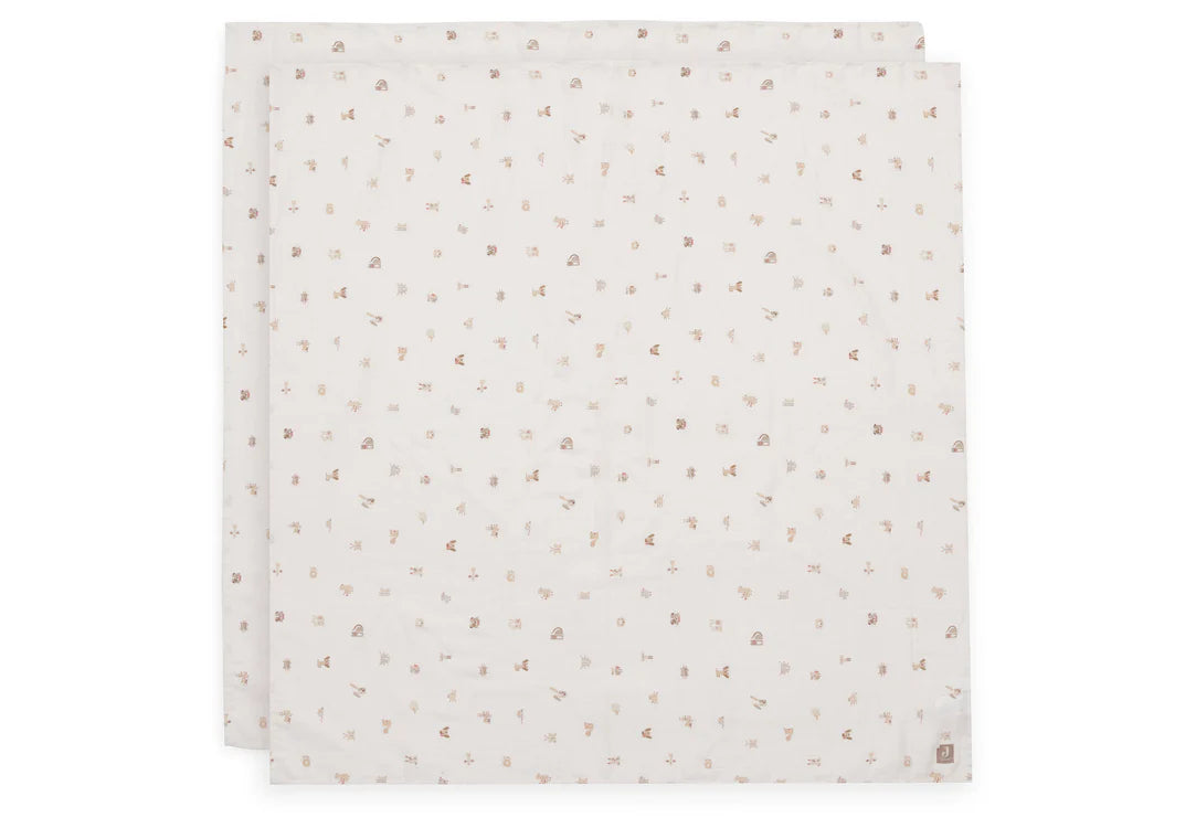 Lange Gaze de Coton Large 115x115cm - Animal Friends - 2 Unités