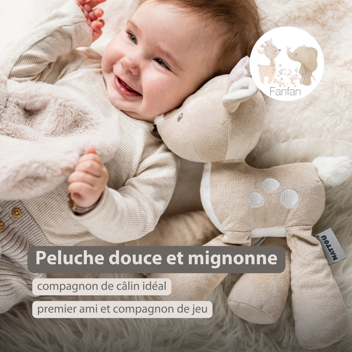 FANFAN Peluche biche NATTOU