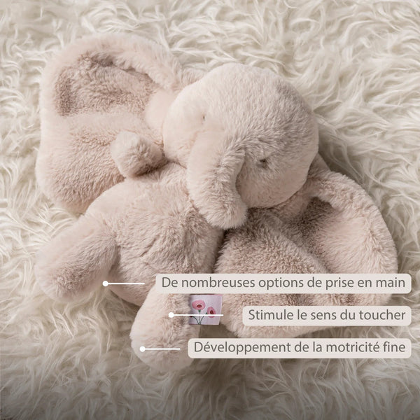 FANFAN Peluche éléphant longs poils sable NATTOU
