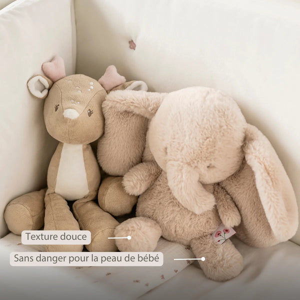 FANFAN Peluche éléphant longs poils sable NATTOU