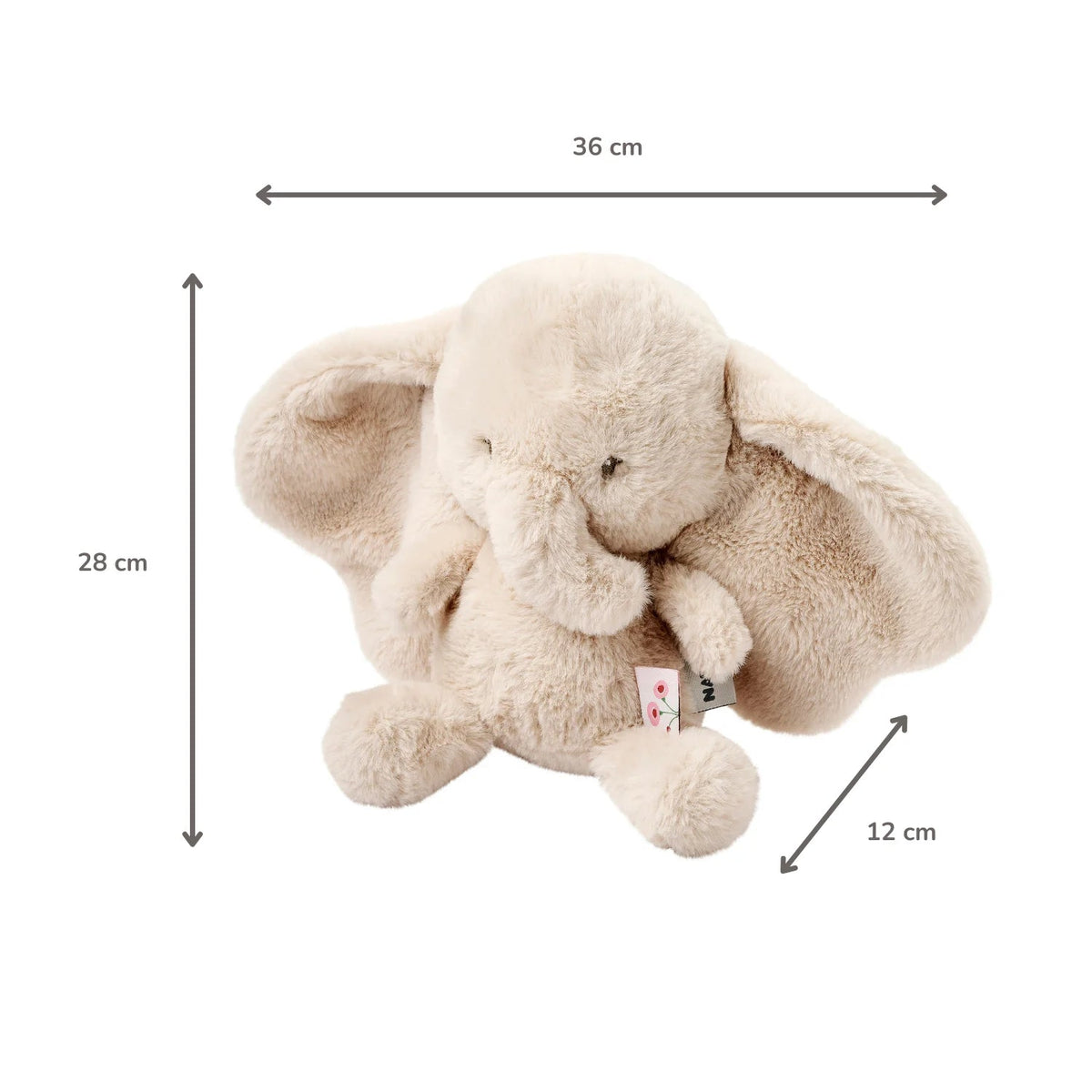 FANFAN Peluche éléphant longs poils sable NATTOU