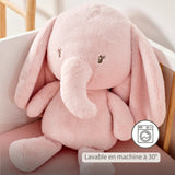 Peluche éléphant Fanfan Rose – Maxi peluche 60 cm ultra douce NATTOU