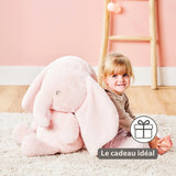 Peluche éléphant Fanfan Rose – Maxi peluche 60 cm ultra douce NATTOU