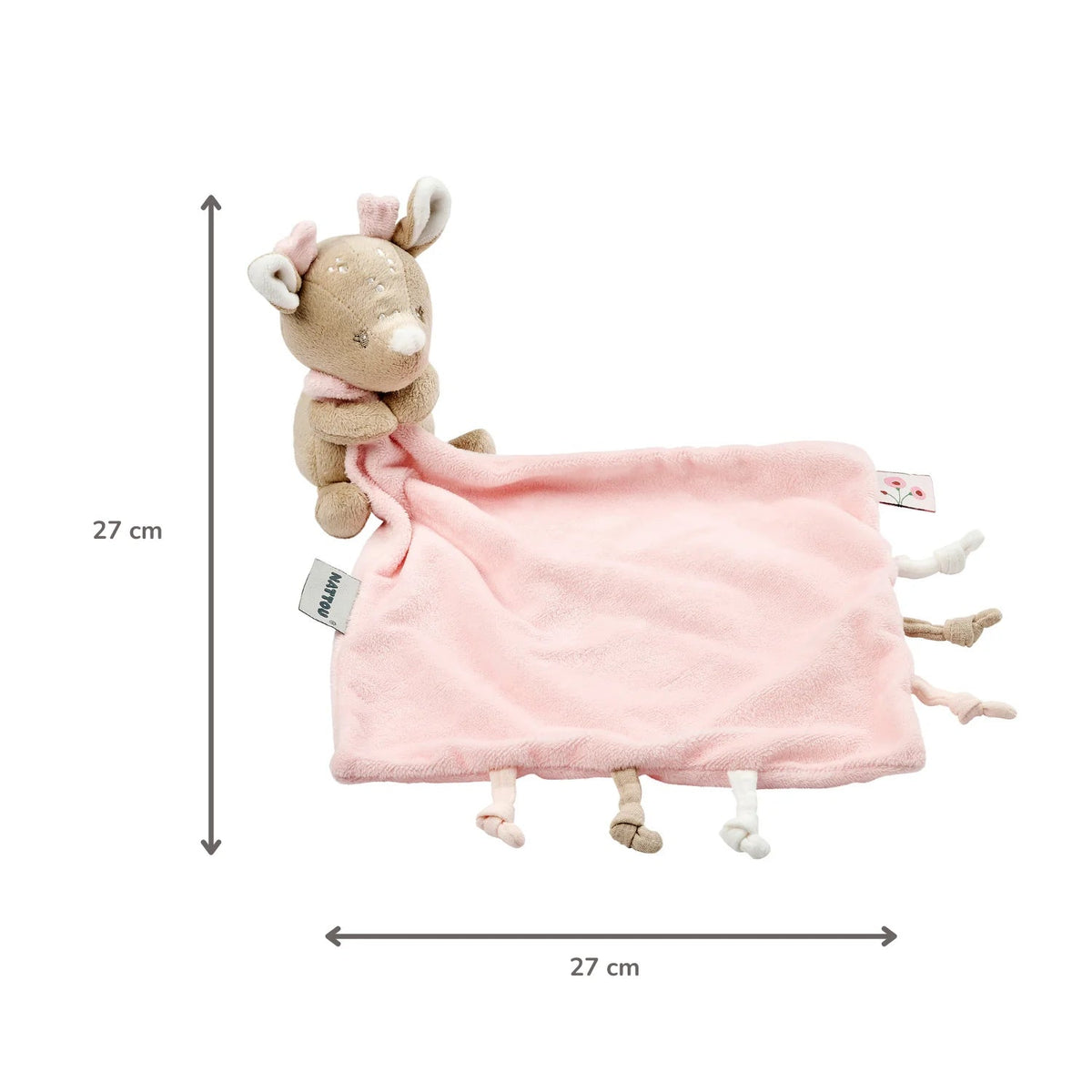 FANFAN Doudou câlin biche 27x27cm NATTOU