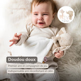 FANFAN Doudou câlin éléphant 27x27cm blanc cassé NATTOU