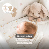 FANFAN Peluche musicale éléphant longs poils sable NATTOU