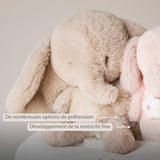 FANFAN Peluche musicale éléphant longs poils sable NATTOU