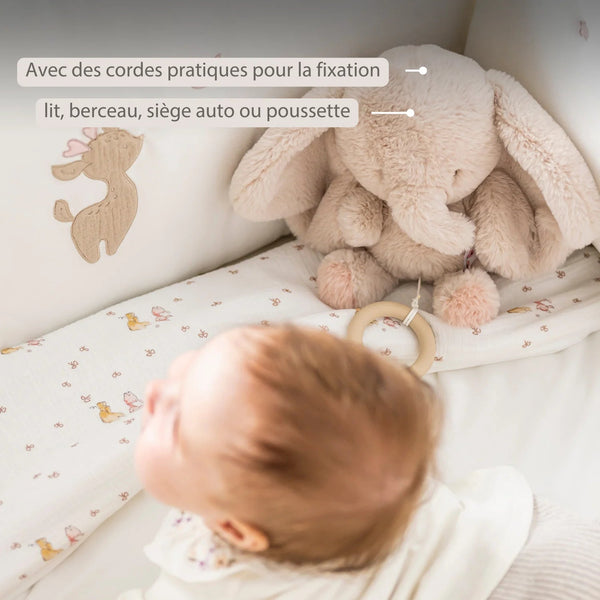 FANFAN Peluche musicale éléphant longs poils sable NATTOU