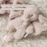 FANFAN Mini peluche musicale éléphant longs poils sable NATTOU