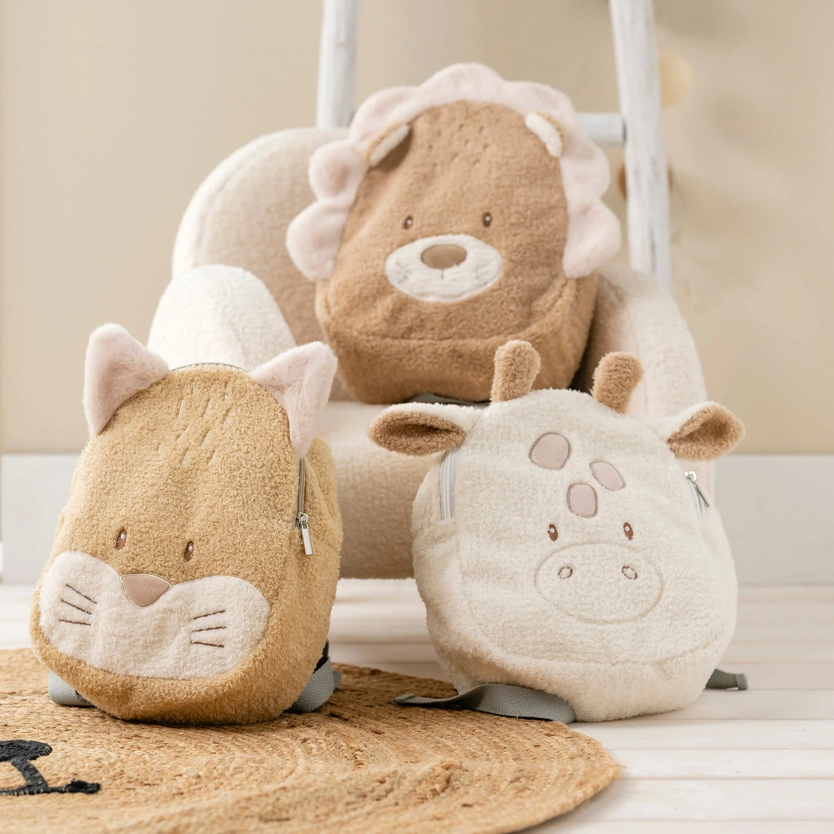 Sac à dos Girafe TEDDY - TEDDY - 33 cm - Teddy écru