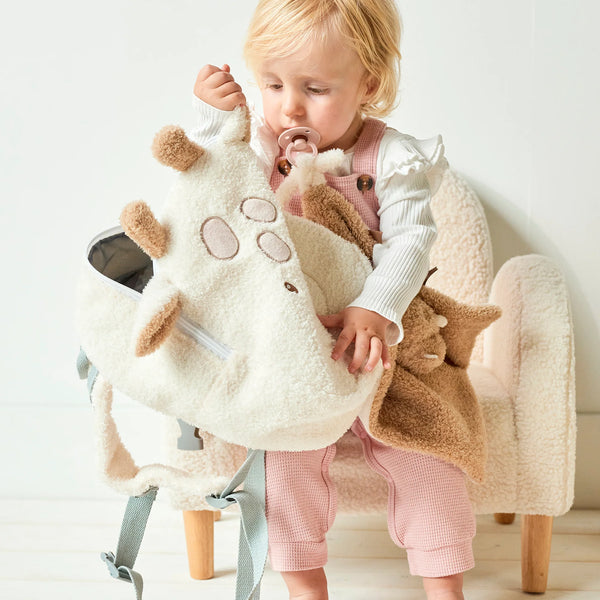 Sac à dos Girafe TEDDY - TEDDY - 33 cm - Teddy écru