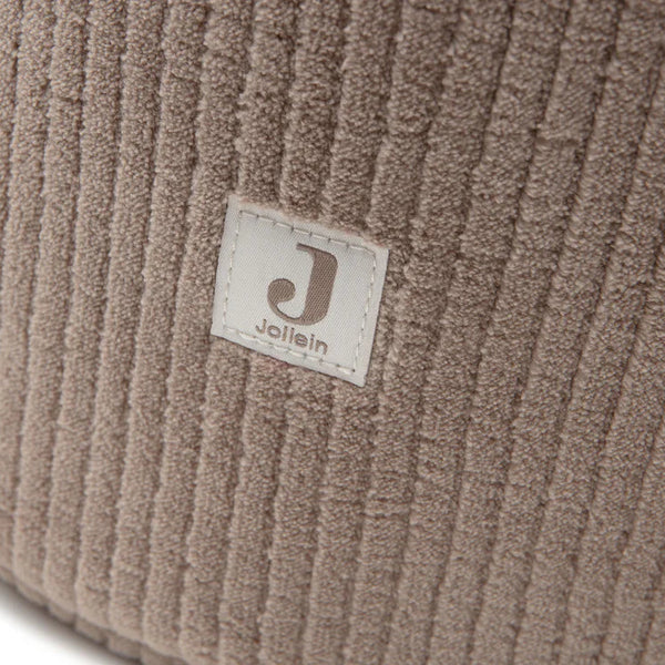 Panier de rangement Cloudy Rib Milky Coffee en tissu côtelé. Grand format pour organiser les essentiels de bébé avec style et douceur.