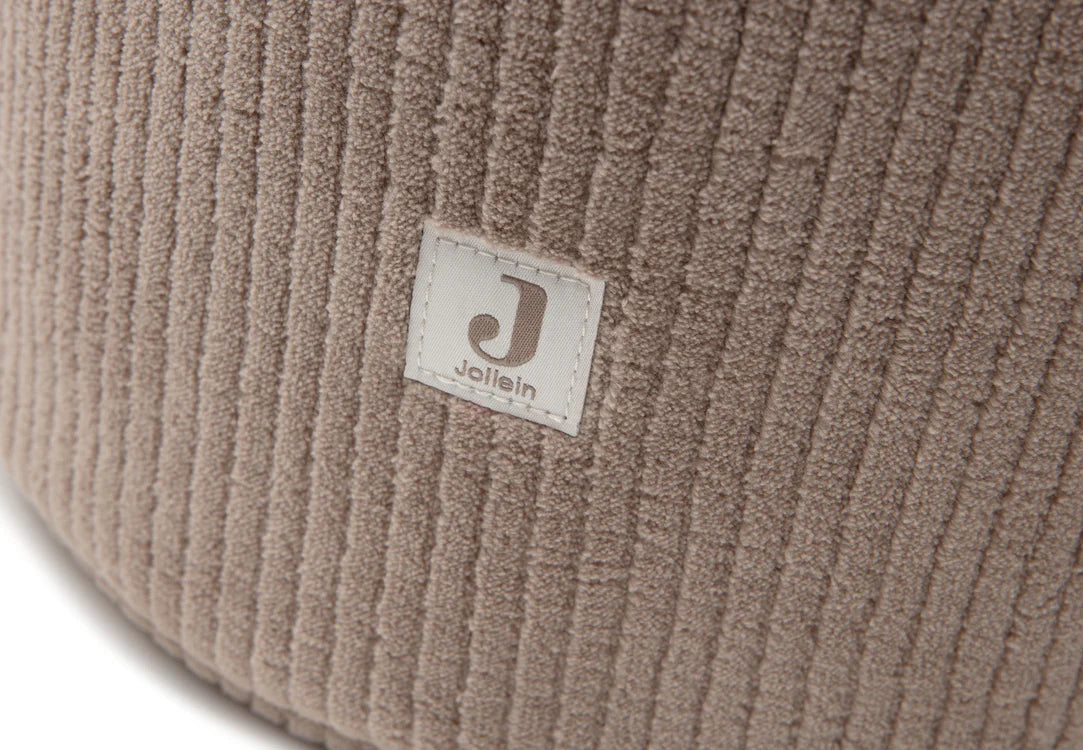 Panier de rangement Cloudy Rib Milky Coffee en tissu côtelé. Grand format pour organiser les essentiels de bébé avec style et douceur.