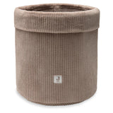 Panier de rangement Cloudy Rib Milky Coffee en tissu côtelé. Grand format pour organiser les essentiels de bébé avec style et douceur.