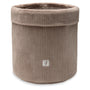 Panier de rangement Cloudy Rib Milky Coffee en tissu côtelé. Grand format pour organiser les essentiels de bébé avec style et douceur.