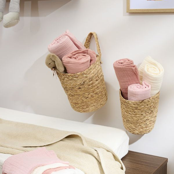 Lot de 3 langes nuances de rose 70x70cm