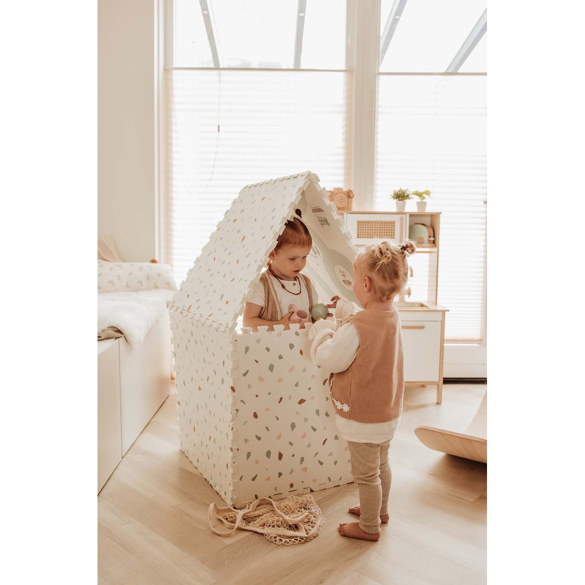 Tapis de jeu dalles EEVAA réversible 2 en 1 Village (120 x 180 cm)