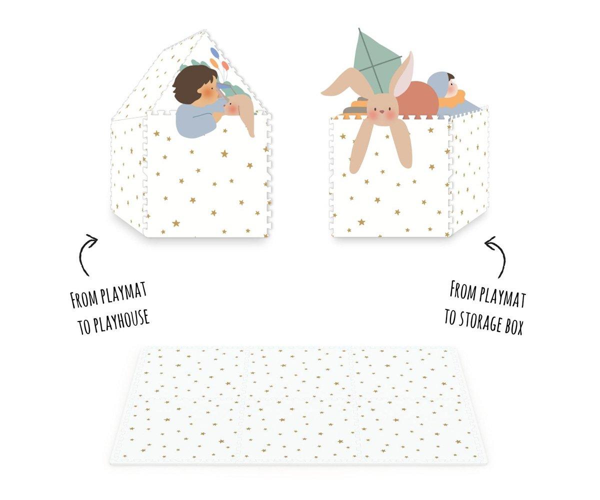 Tapis de jeu réversible 2 en 1 EEVAA Treehouse (120 x 180 cm)