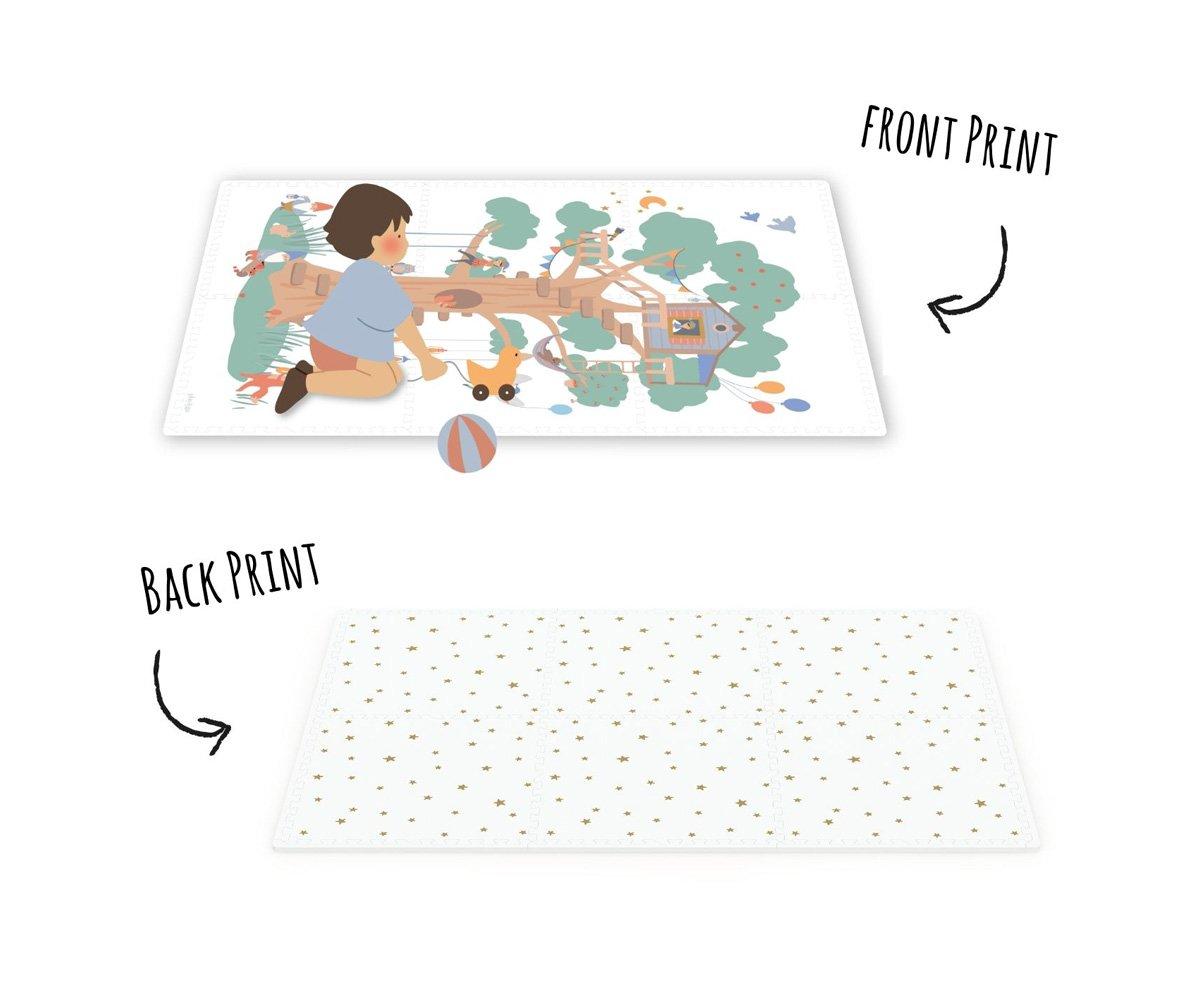 Tapis de jeu réversible 2 en 1 EEVAA Treehouse (120 x 180 cm)