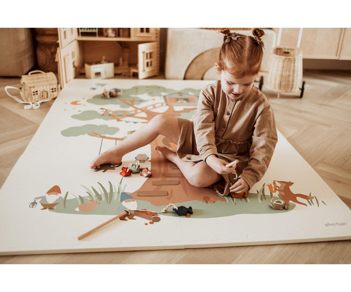 Tapis de jeu réversible 2 en 1 EEVAA Treehouse (120 x 180 cm)