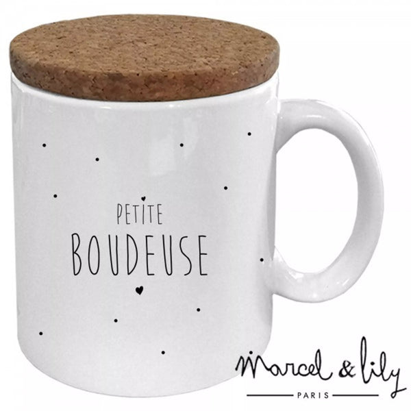 Mug "Petite boudeuse" avec couvercle en liège 😘 Marcel & Lily