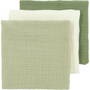 Lot de 3 langes olive green 70x70cm