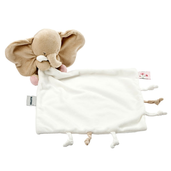 FANFAN Doudou câlin éléphant 27x27cm blanc cassé