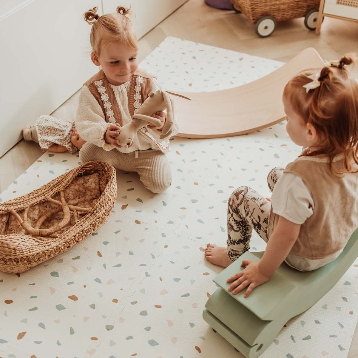 Tapis de jeu dalles EEVAA réversible 2 en 1 Village (120 x 180 cm)