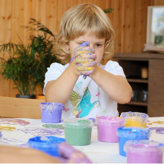 Coffret 4 pots peinture aux doigts naturelle & vegan “Aki”