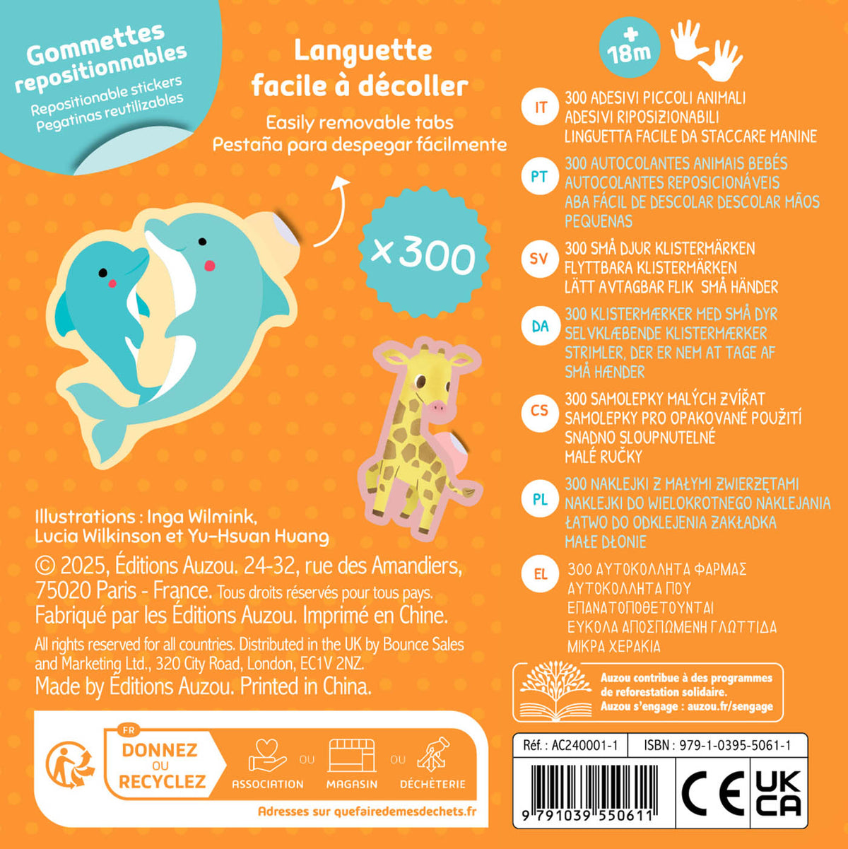 Boîte de Gommettes Bébé Animaux | Loisirs Créatifs Enfant AUZOU