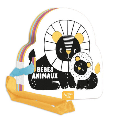 MON PREMIER LIVRE POUSSETTE EN NOIR ET BLANC - BEBES ANIMAUX – Livre AUZOU