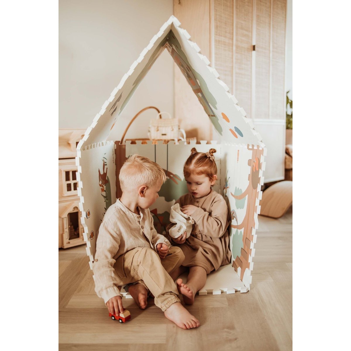 Tapis de jeu réversible 2 en 1 EEVAA Treehouse (120 x 180 cm)