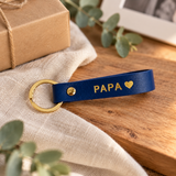 Porte clé cuir papa bleu Royal Marais