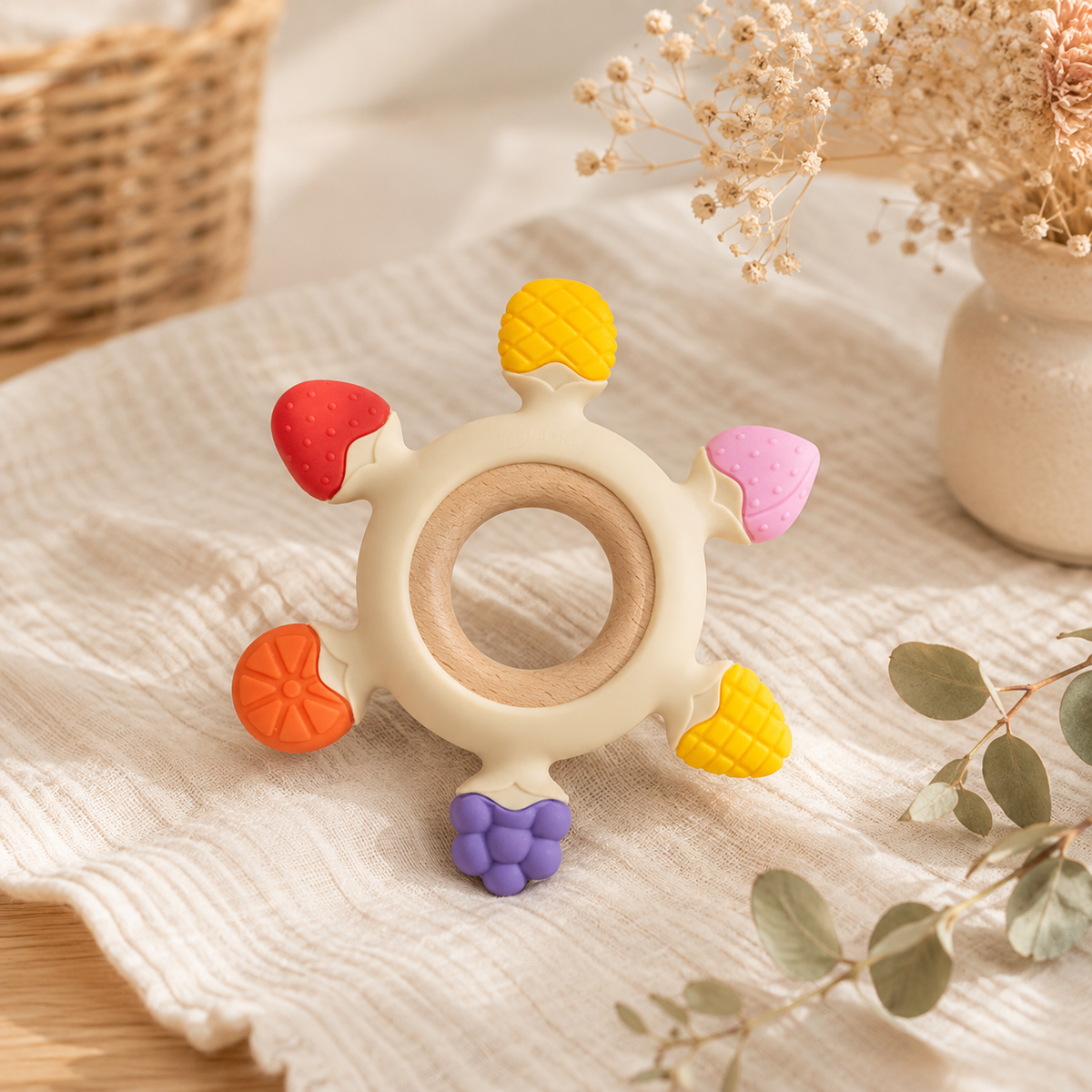 Anneau de dentition multifruits en silicone - gmlb GMLB