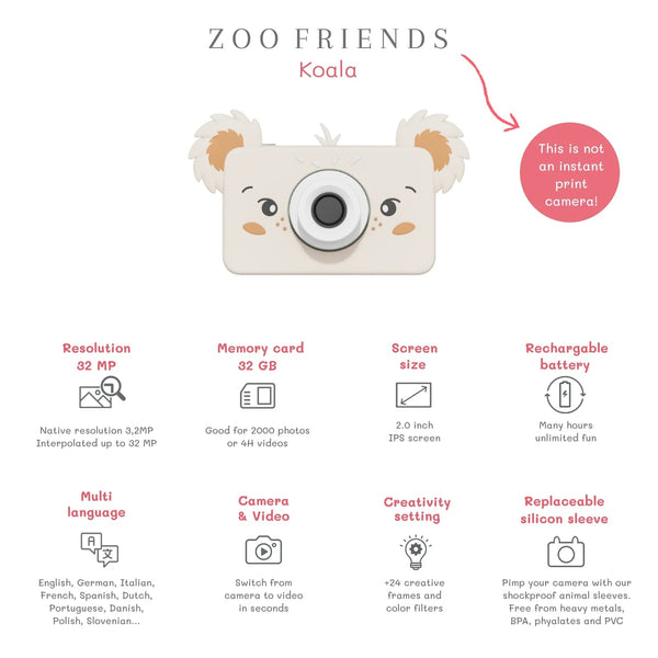 Appareil photo enfant Les Amis du Zoo – Koala – The Zoofamily – Dès 3 ans ZOO FAMILY