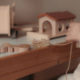 Arche de Noé en bois avec animaux – Jouet d’éveil 18 mois MRS ERTHA