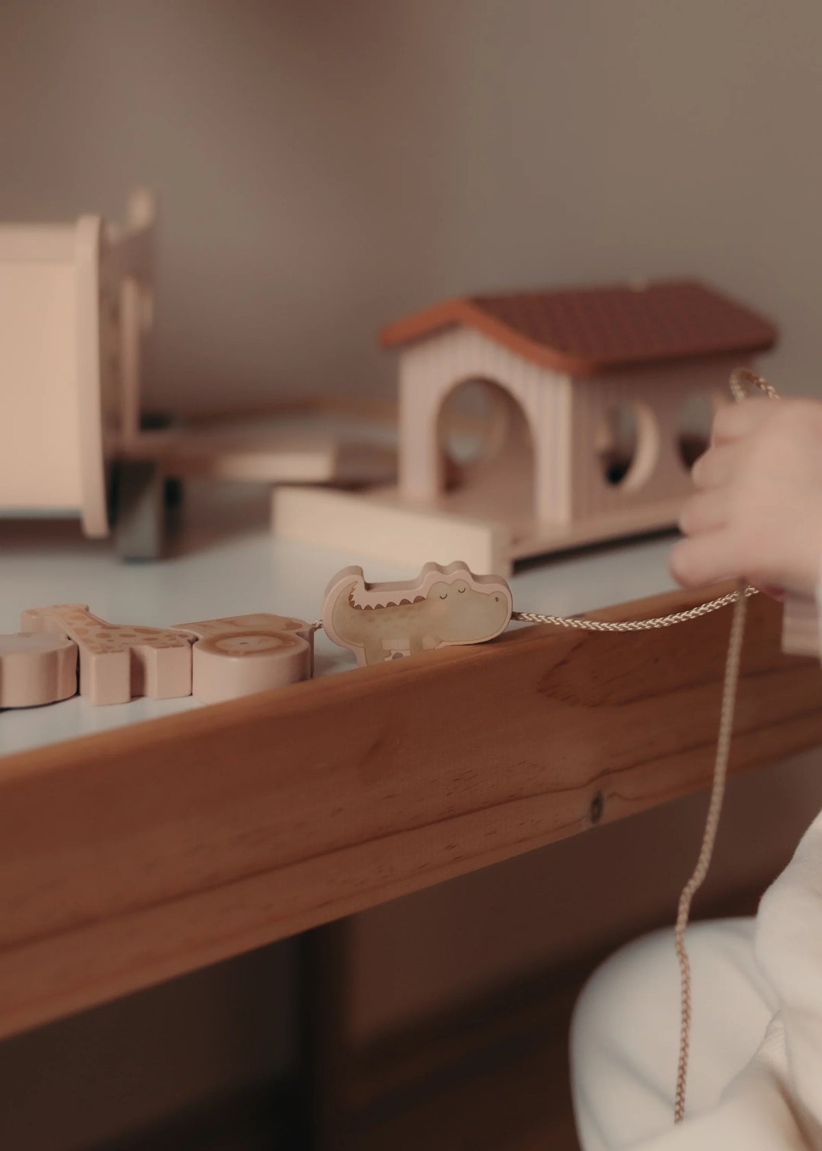 Arche de Noé en bois avec animaux – Jouet d’éveil 18 mois MRS ERTHA