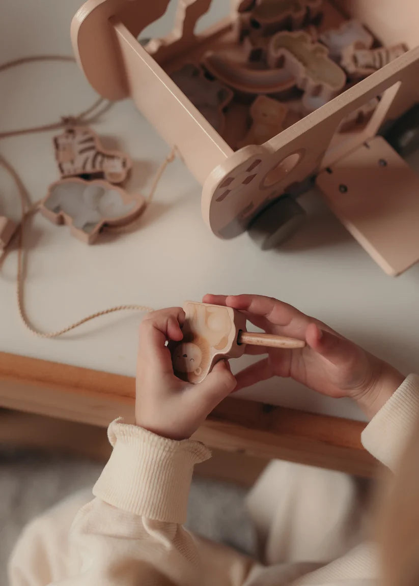 Arche de Noé en bois avec animaux – Jouet d’éveil 18 mois MRS ERTHA