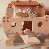 Arche de Noé en bois avec animaux – Jouet d’éveil 18 mois MRS ERTHA