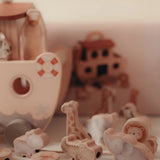 Arche de Noé en bois avec animaux – Jouet d’éveil 18 mois MRS ERTHA