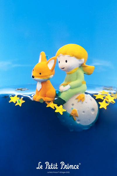 Bouteille sensorielle bébé inspirée du Petit Prince. Jouet d’éveil apaisant pour stimuler la curiosité et l’observation.