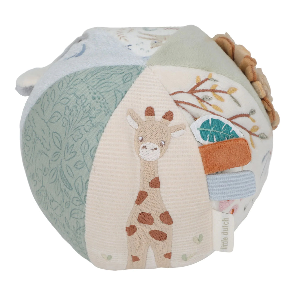 Balle d’activités Safari Friends : un jouet sensoriel doux pour stimuler bébé dès la naissance. LITTLE DUTCH