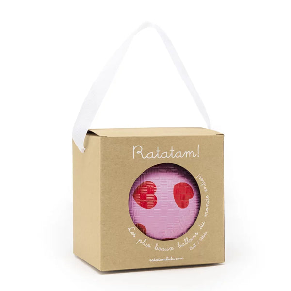 Ballon bébé cœurs rose 12 cm – balle enfant ludique