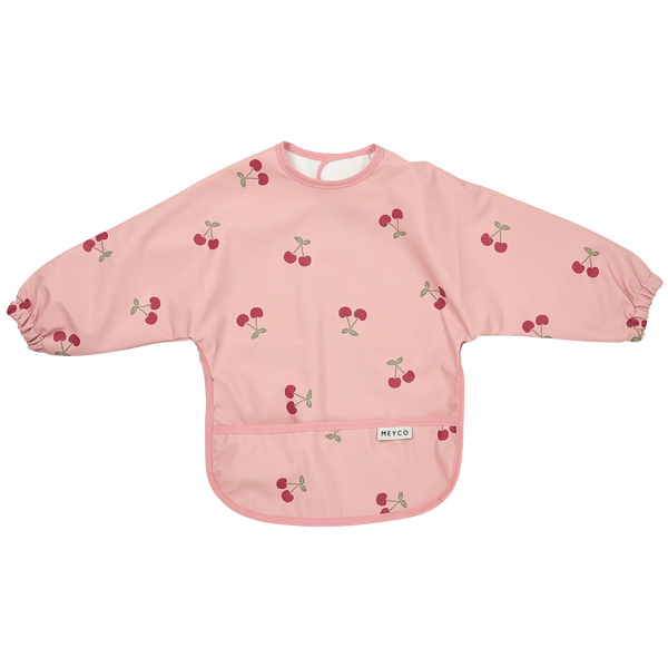 Bavoir à Manches Longues Cherry Soft Rose – Meyco Baby 🍒🌸 MEYCO BABY